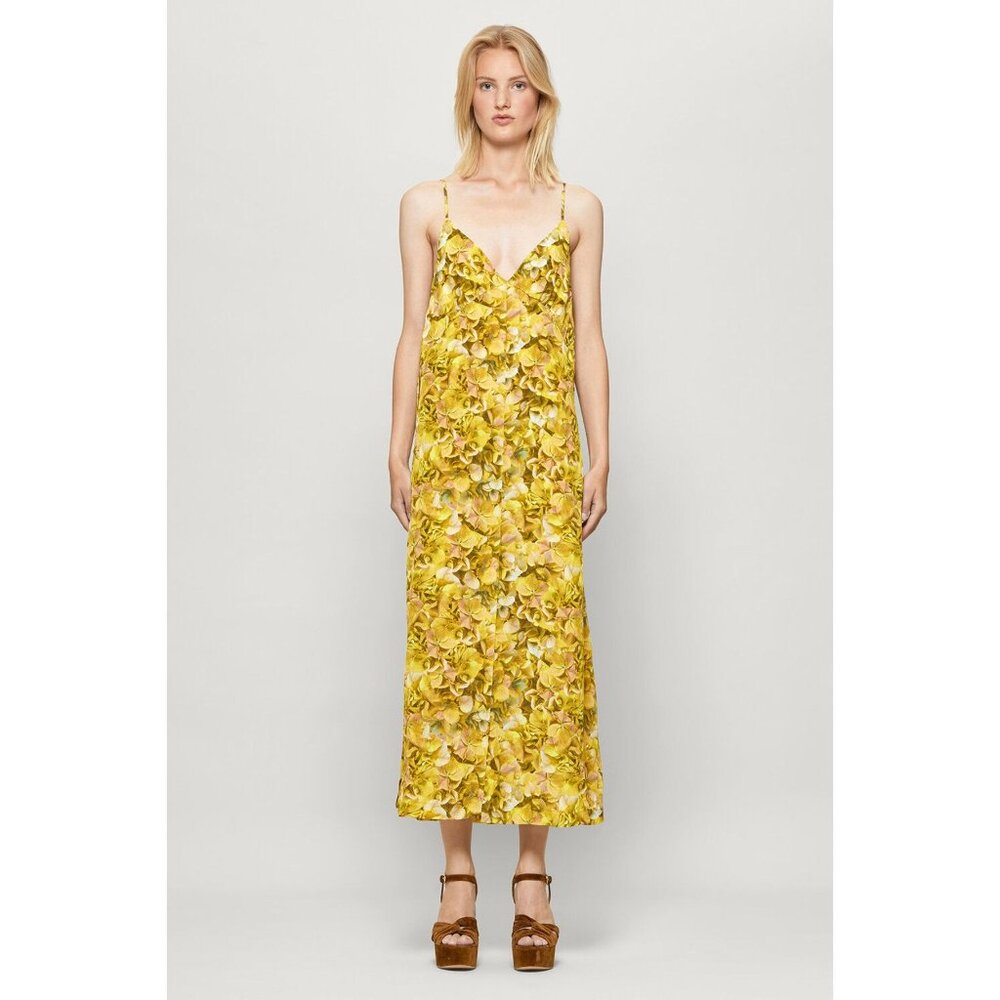 🆕BAUM UND PFERDGARTEN Abiella Spaghetti Strap Maxi Dress Yellow EU 38, US 8